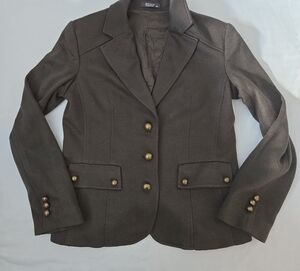 Wanko Elegant Dark Brown Blazer with Gold Buttons